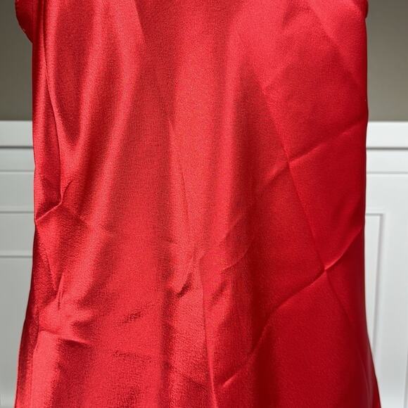 Intimate Affair California Vintage Red Satin Chemise Nightgown Bow w Pearls Sz M - Picture 6 of 15